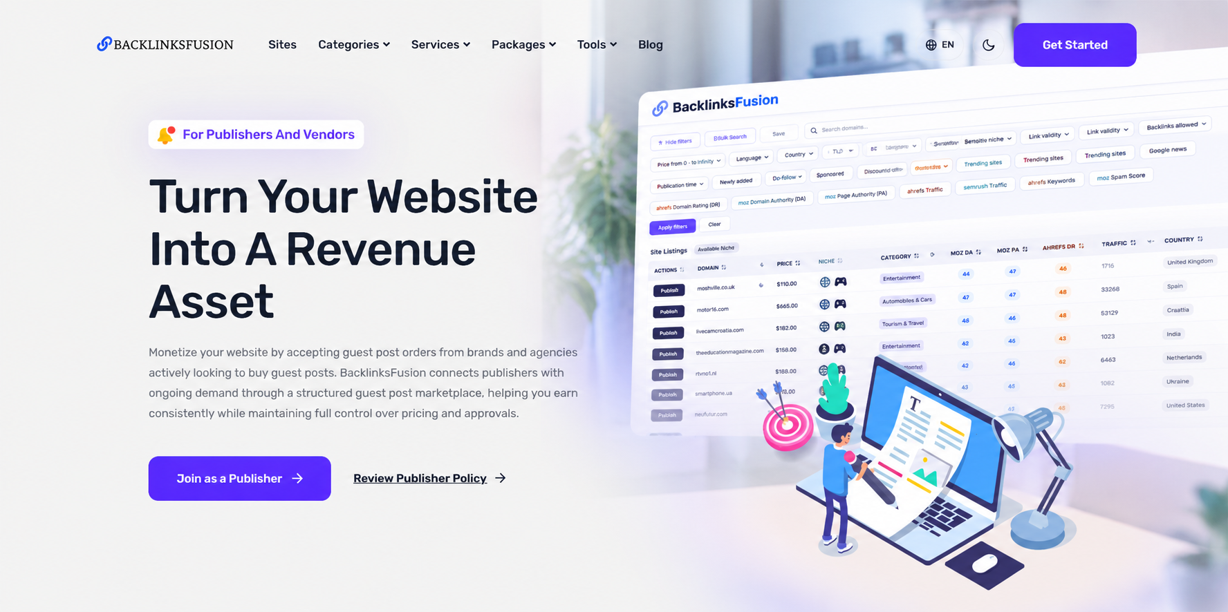 Guest Post Marketplace for Publishers: List Your Website and Get Orders